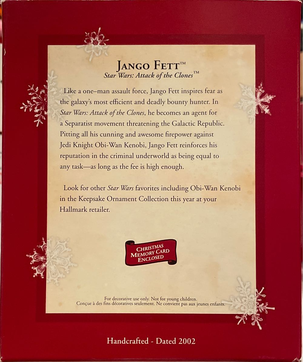 Star Wars 2002 Jango Fett - Keepsake (Star Wars) ornament collectible [Barcode 015012705898] - Main Image 2