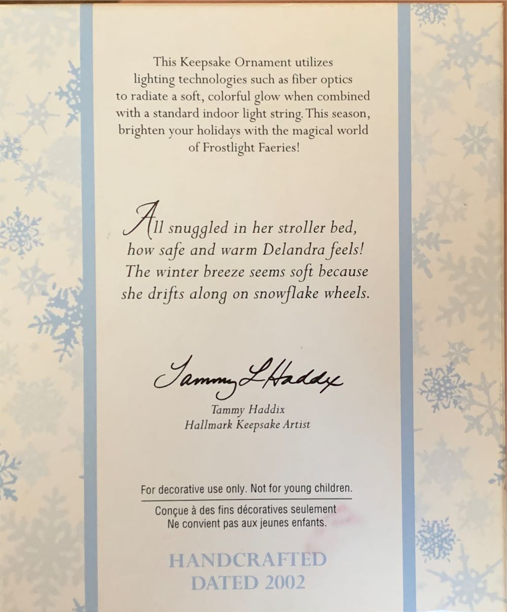 Baby Delandra - Frostlight Faeries Collection (Frostlight Faeries, Too) ornament collectible [Barcode 015012706048] - Main Image 2