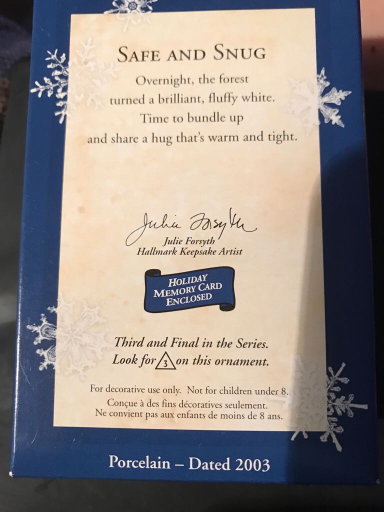 Safe And Snug #3 - Safe and Snug (Animals) ornament collectible [Barcode 015012728712] - Main Image 2