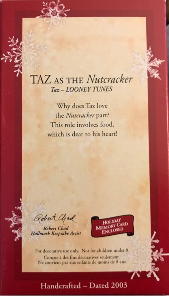 TAZ as the Nutcracker - Looney Tunes (Cartoons) ornament collectible [Barcode 015012736335] - Main Image 2