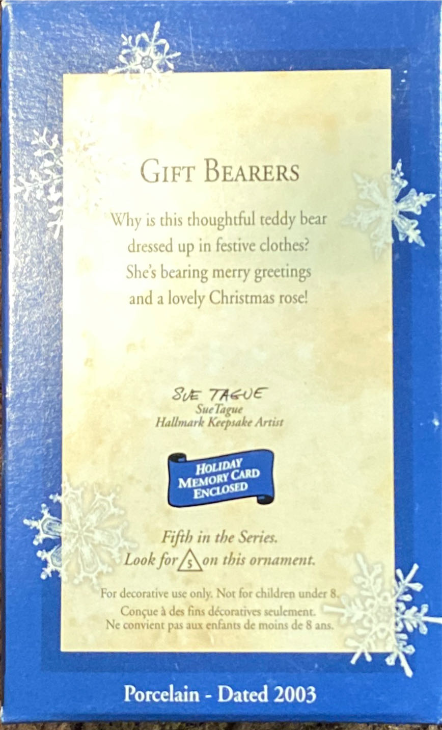 Gift Bearers #5 QX8239 - Gift Bearers (Teddy Bears) ornament collectible [Barcode 015012737219] - Main Image 2