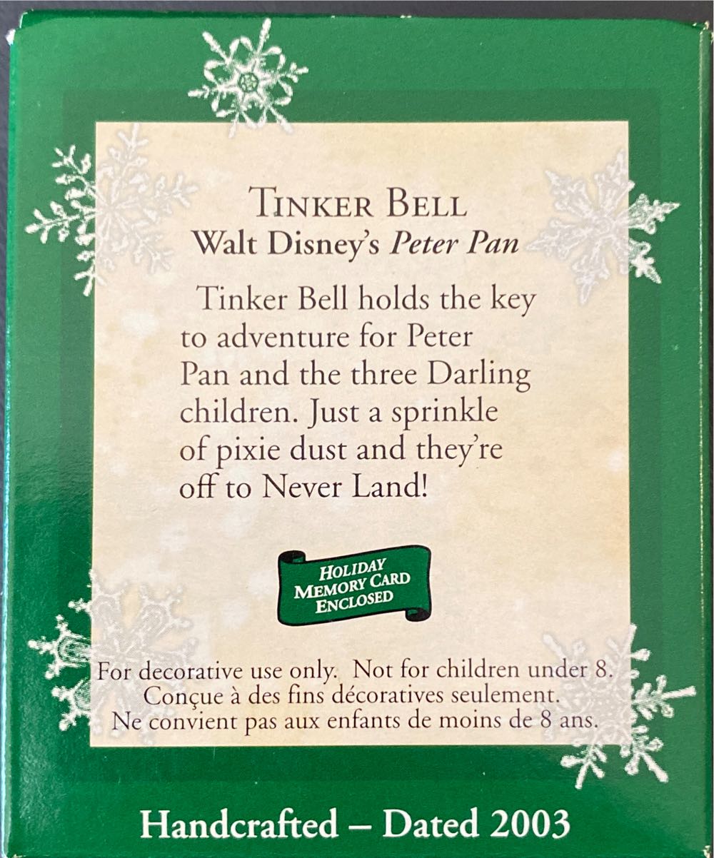 Disney: Peter Pan: Tinker Bell 2003 - Peter Pan (Peter Pan - Tinkerbell) ornament collectible [Barcode 015012737349] - Main Image 2