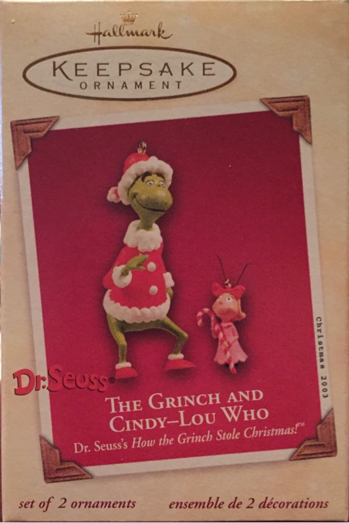 Dr. Seuss The Grinch and Cindy-Lou Who - Dr. Seuss’s How the Grinch Stole Christmas! (Dr. Seuss) ornament collectible [Barcode 015012740110] - Main Image 1