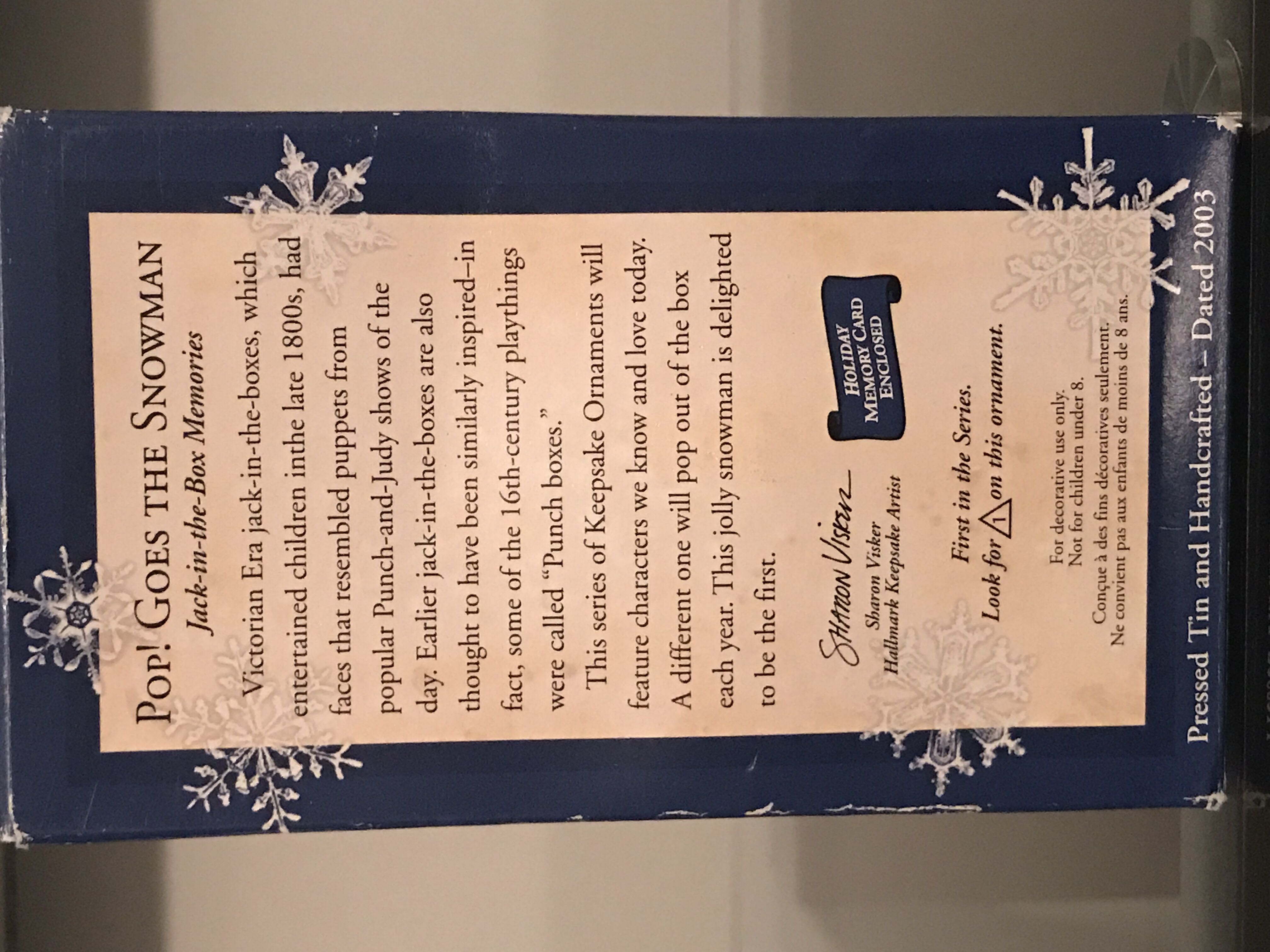 Pop! Goes The Snowman First In The Series - Jack-in-the-Box Memories (Jack-in-the-Box) ornament collectible [Barcode 015012740653] - Main Image 2