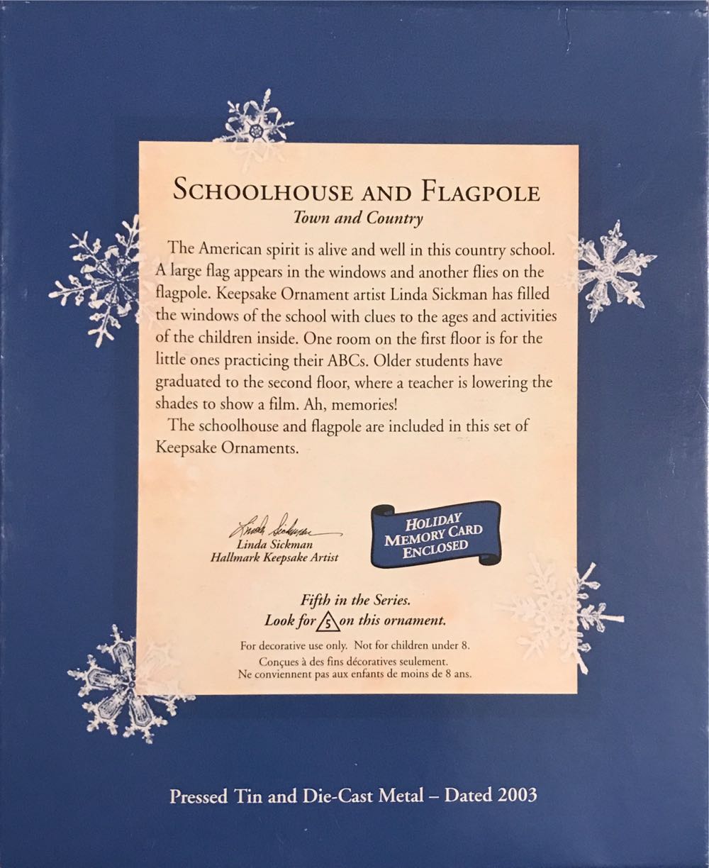 Schoolhouse And Flagpole - Town & Country ornament collectible [Barcode 015012741483] - Main Image 2