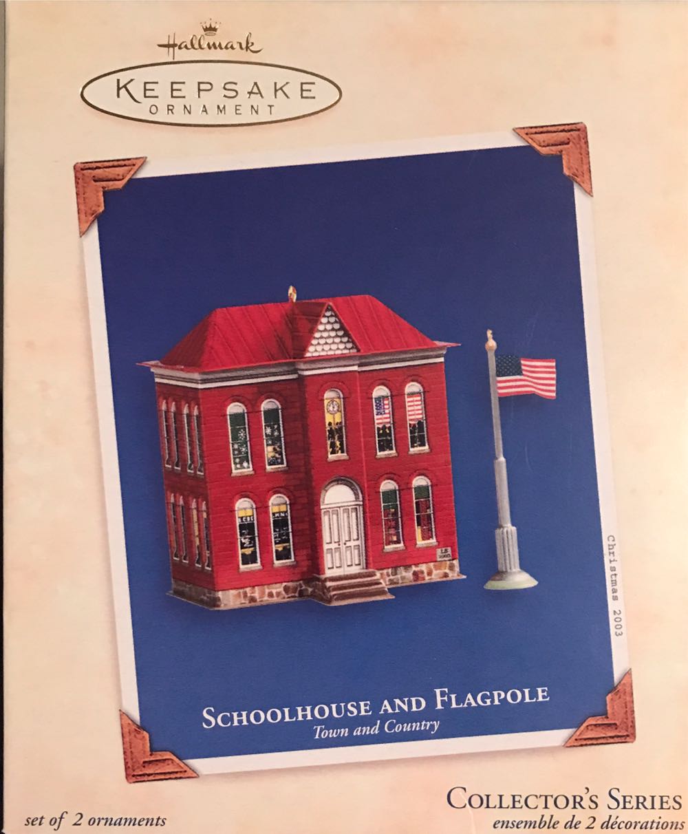 Schoolhouse And Flagpole - Town & Country ornament collectible [Barcode 015012741483] - Main Image 3