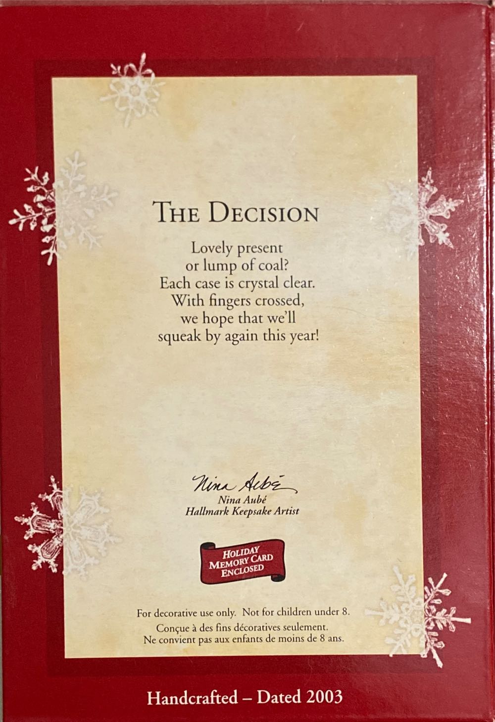 The Decision - Other (Santa) ornament collectible [Barcode 015012741810] - Main Image 3