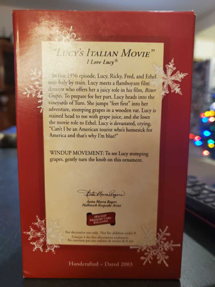 I Love Lucy - I Love Lucy (lucys italian movie) ornament collectible [Barcode 015012743586] - Main Image 2