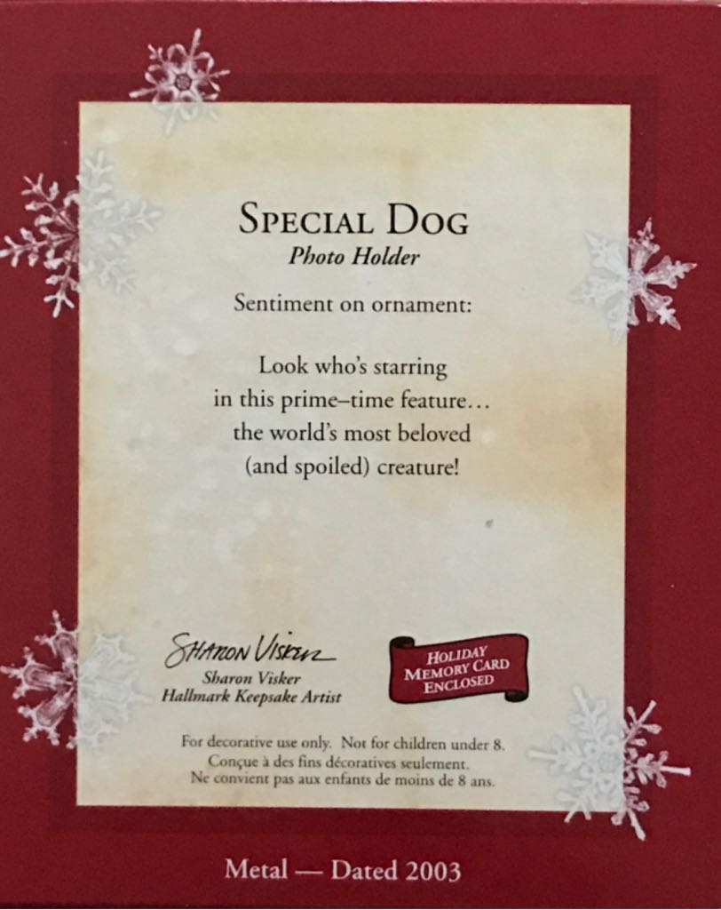 Special Dog  (Dogs) ornament collectible [Barcode 015012743838] - Main Image 2