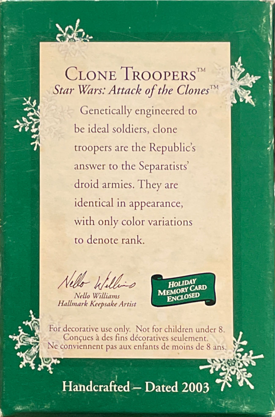 Star Wars:  Clone Troopers - Star Wars: Attack of the Clones (Hallmark Keepsake Miniature) ornament collectible [Barcode 015012747461] - Main Image 2