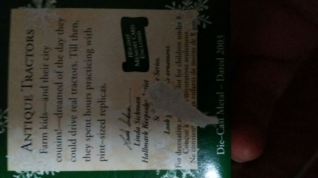 Miniature Antique Tractors #7 (2003) - Antique Tractors (Tractor, Mini) ornament collectible [Barcode 015012748833] - Main Image 2