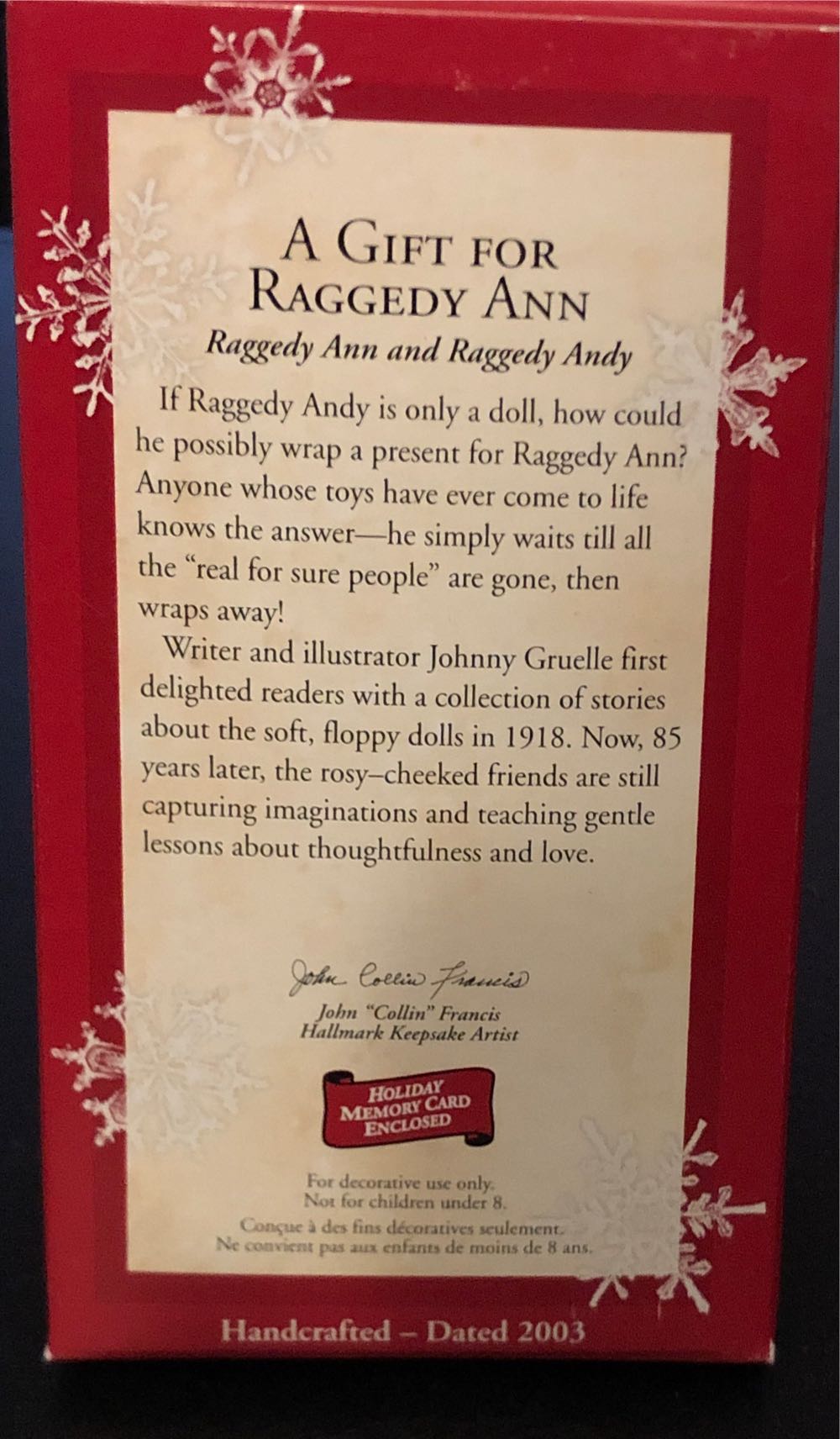 A Gift For Raggedy Ann - Toys And Games (Dolls) ornament collectible [Barcode 015012752847] - Main Image 3