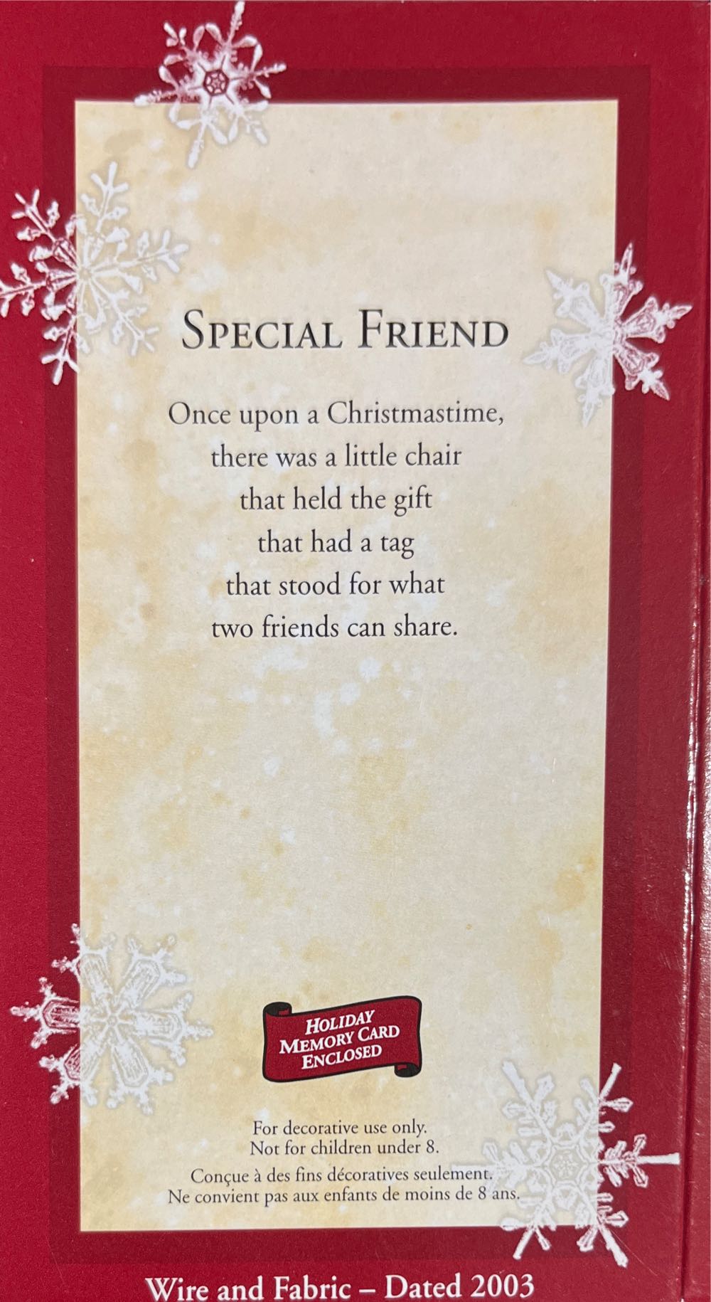 Special Friend  ornament collectible [Barcode 015012753363] - Main Image 2