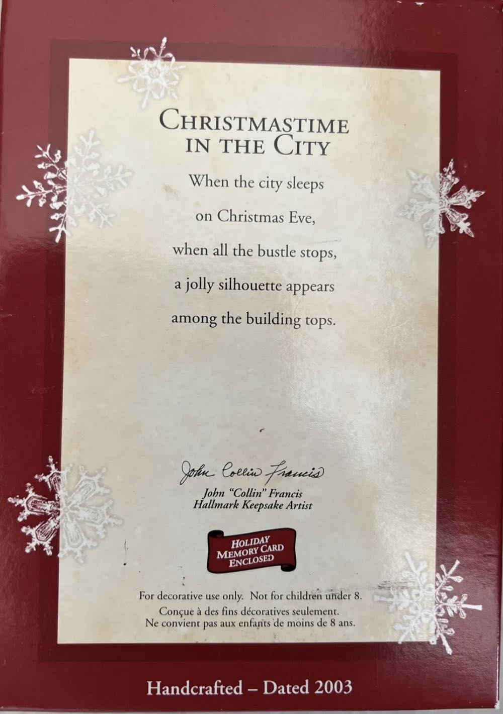 Christmastime In The City - City (Whimsy) ornament collectible [Barcode 015012753370] - Main Image 4