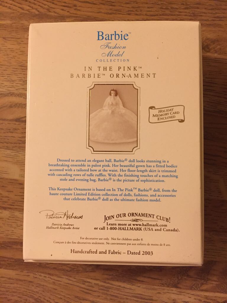 Barbie: Barbie In The Pink  2003 - Barbie (Barbie Fashion Model Collection) ornament collectible [Barcode 015012754162] - Main Image 2