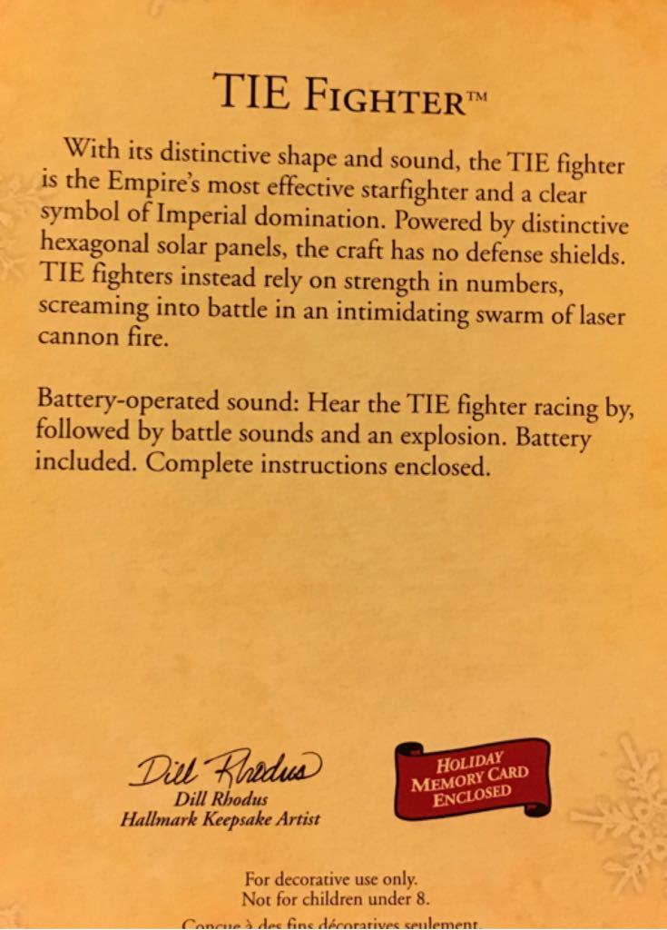 TIE Fighter (Magic) - Star Wars (Star Wars) ornament collectible [Barcode 015012756142] - Main Image 2