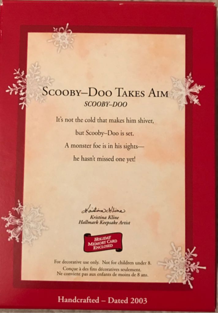 Scooby-Doo! “SCOOBY-DOO TAKES AIM” - Scooby-Doo! (Hanging Ornament) ornament collectible [Barcode 015012760811] - Main Image 2
