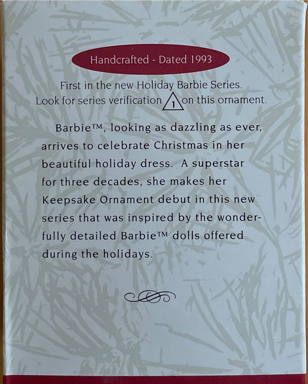 Holiday Barbie Ornament - Holiday Barbie Ornament Series (Baribe) ornament collectible [Barcode 015012095579] - Main Image 3