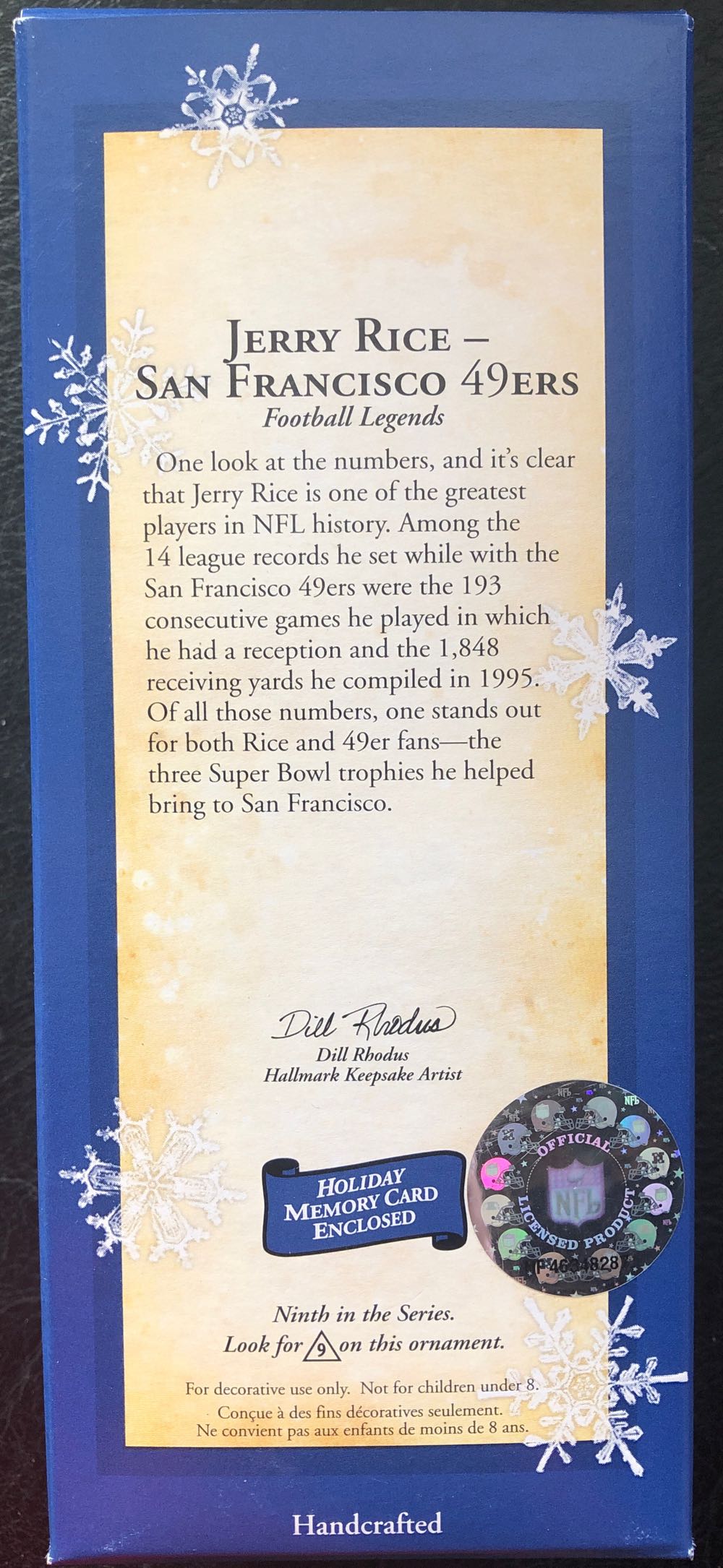 #9 Jerry Rice - Football Legends (Football) ornament collectible [Barcode 015012774405] - Main Image 2