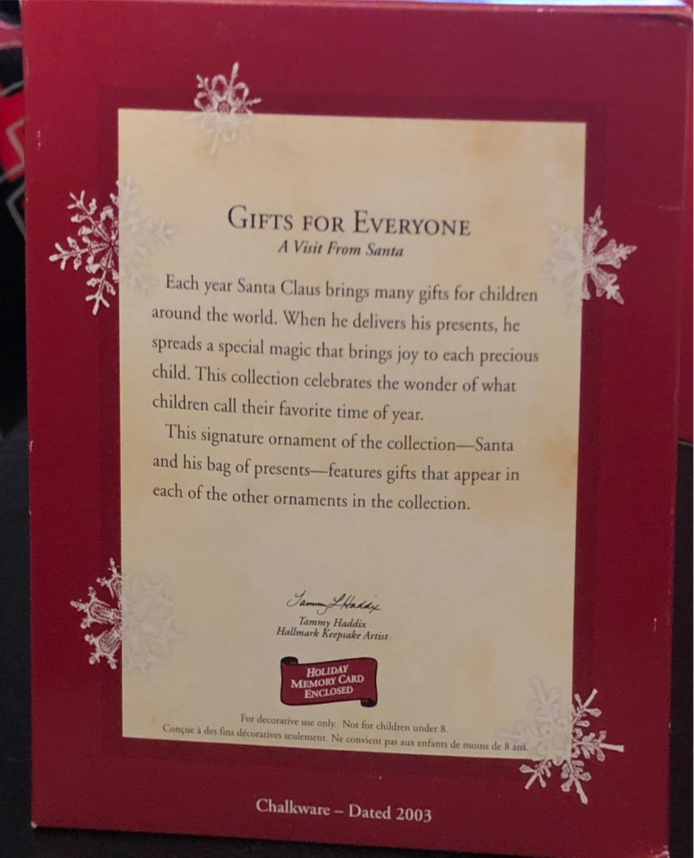 Gifts For Everyone  - A Visit From Santa (Santa) ornament collectible [Barcode 015012774726] - Main Image 2