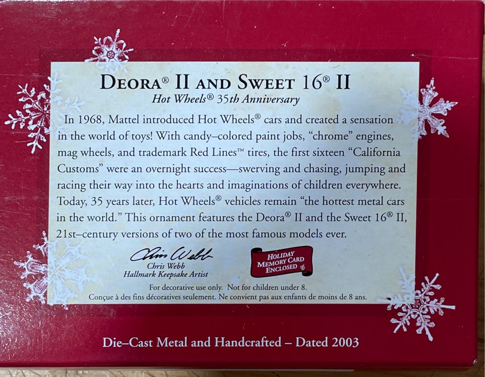 Hot Wheels Deora II And Sweet 16 II - Hot Wheels (Toys & Games) ornament collectible [Barcode 015012775099] - Main Image 3