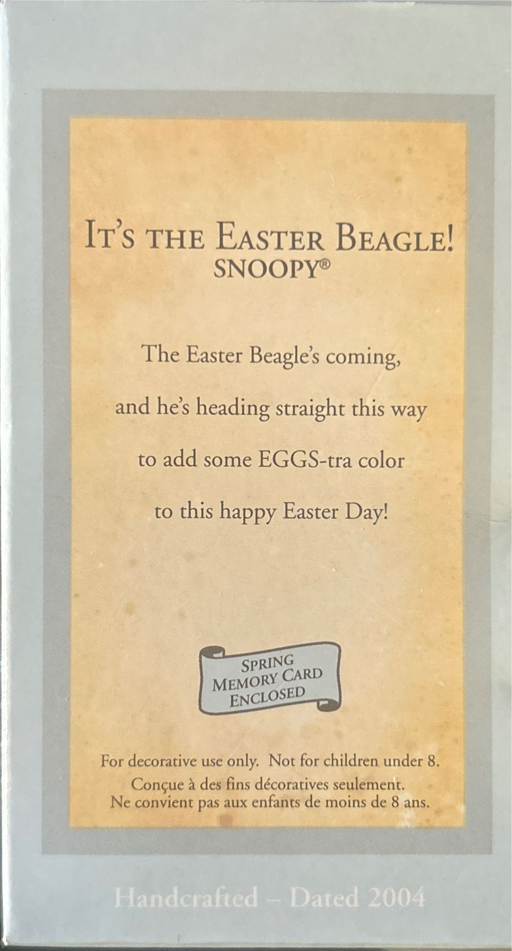 It’s The Easter Beagle (Snoopy) - Peanuts Easter (Easter) ornament collectible [Barcode 015012778489] - Main Image 2