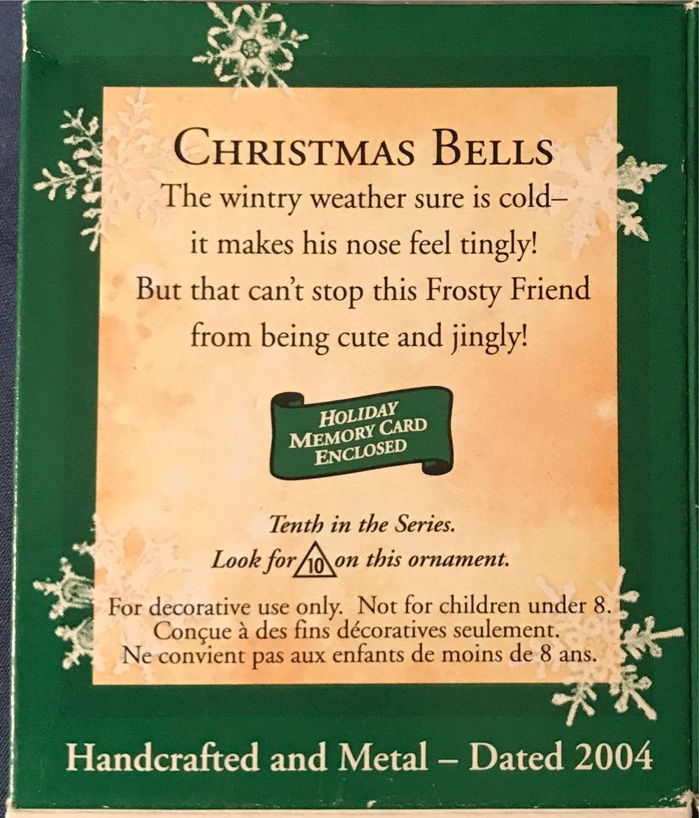 Frosty Friends Christmas Bells - 10th In The Series (Christmas Bells) ornament collectible [Barcode 015012781984] - Main Image 2