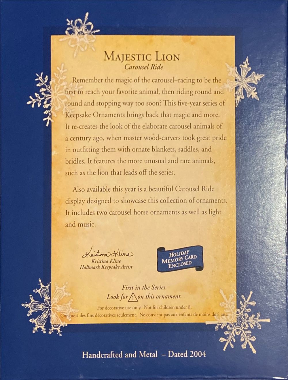 Majestic Lion #1 - Carousel Ride (Carosel) ornament collectible [Barcode 015012782127] - Main Image 3