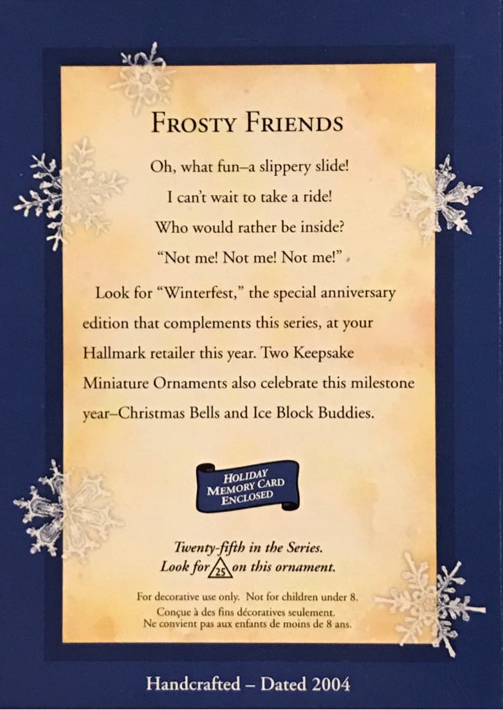 Frosty Friends #25 (2004) - Frosty Friends (Eskimo, Penguin, Seal) ornament collectible [Barcode 015012784725] - Main Image 2