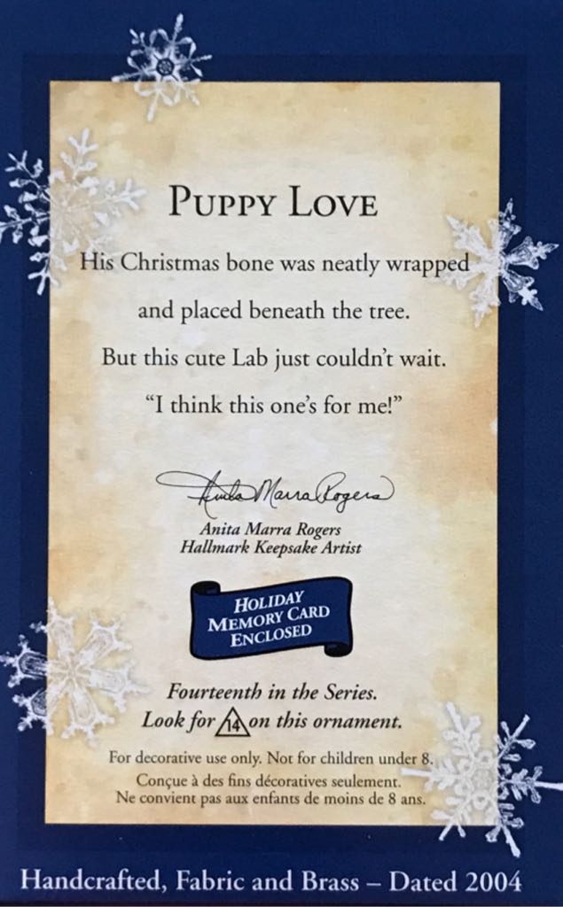 Puppy Love #14 Yellow Lab - Puppy Love (Dog) ornament collectible [Barcode 015012786248] - Main Image 2
