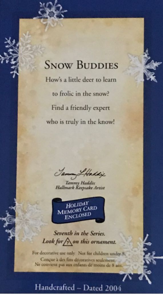 Snow Buddies #7 - 2004 Deer - Snow Buddies (Series) ornament collectible [Barcode 015012787160] - Main Image 2