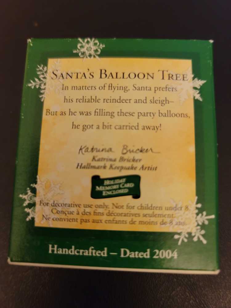Santa’s Balloon Tree - Miniatures (Santa, Mini) ornament collectible [Barcode 015012796766] - Main Image 2