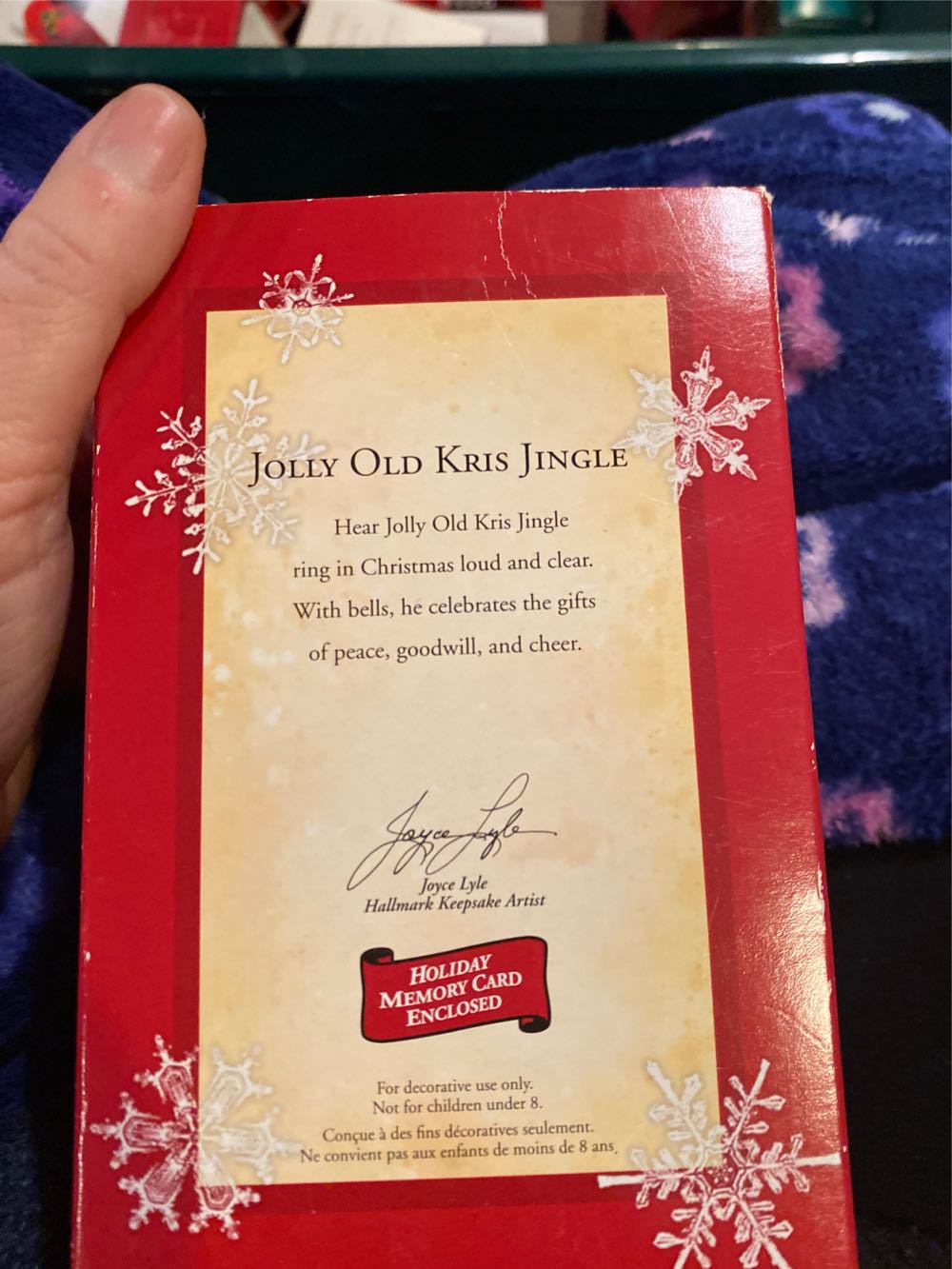 Jolly Old Kris Jingle  - Jolly Old Kris Kringle (Santa) ornament collectible [Barcode 015012804867] - Main Image 2