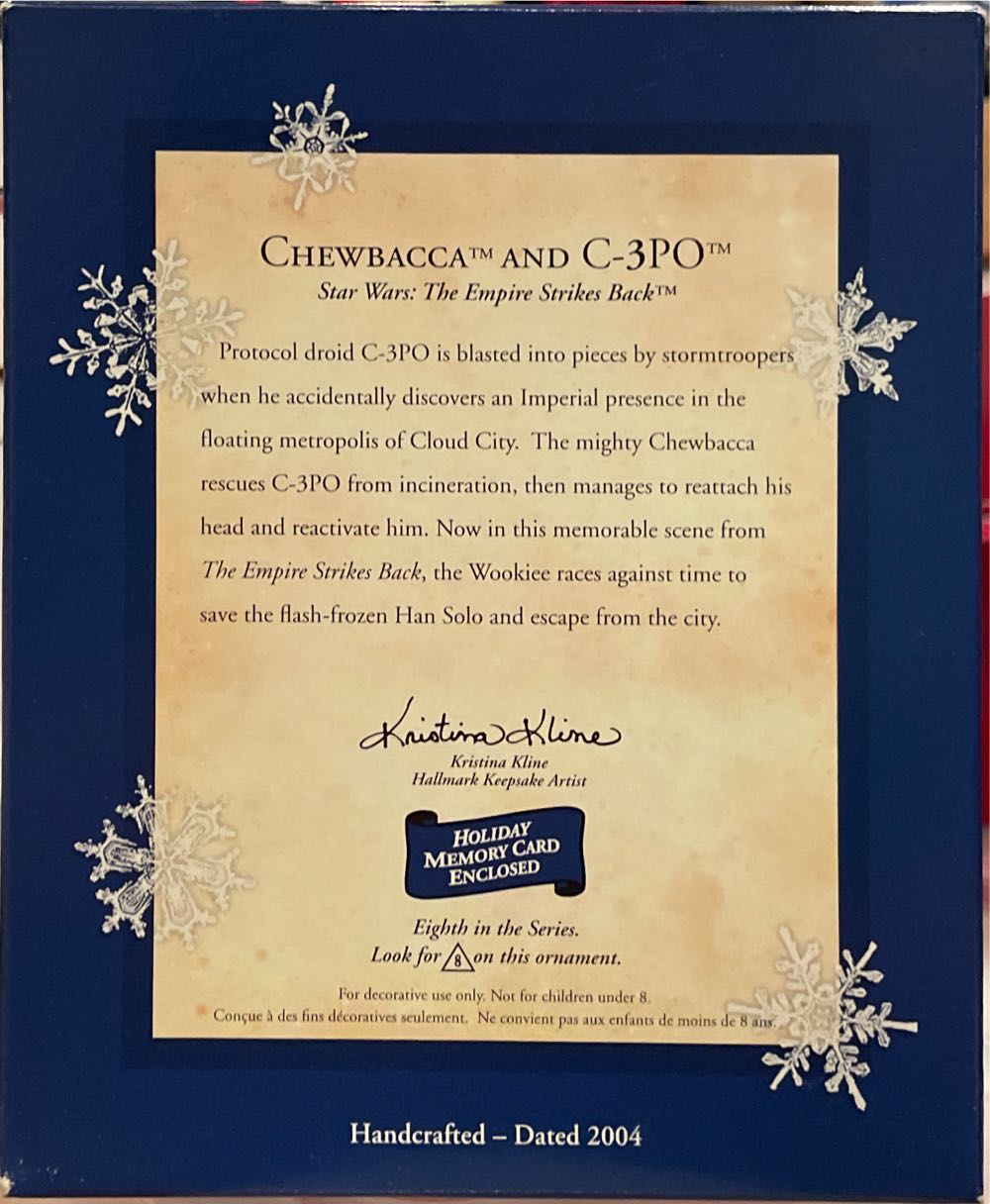 Chewbacca & C-3PO (8th in Series) - Keepsake (Star Wars Series) ornament collectible [Barcode 015012806649] - Main Image 2