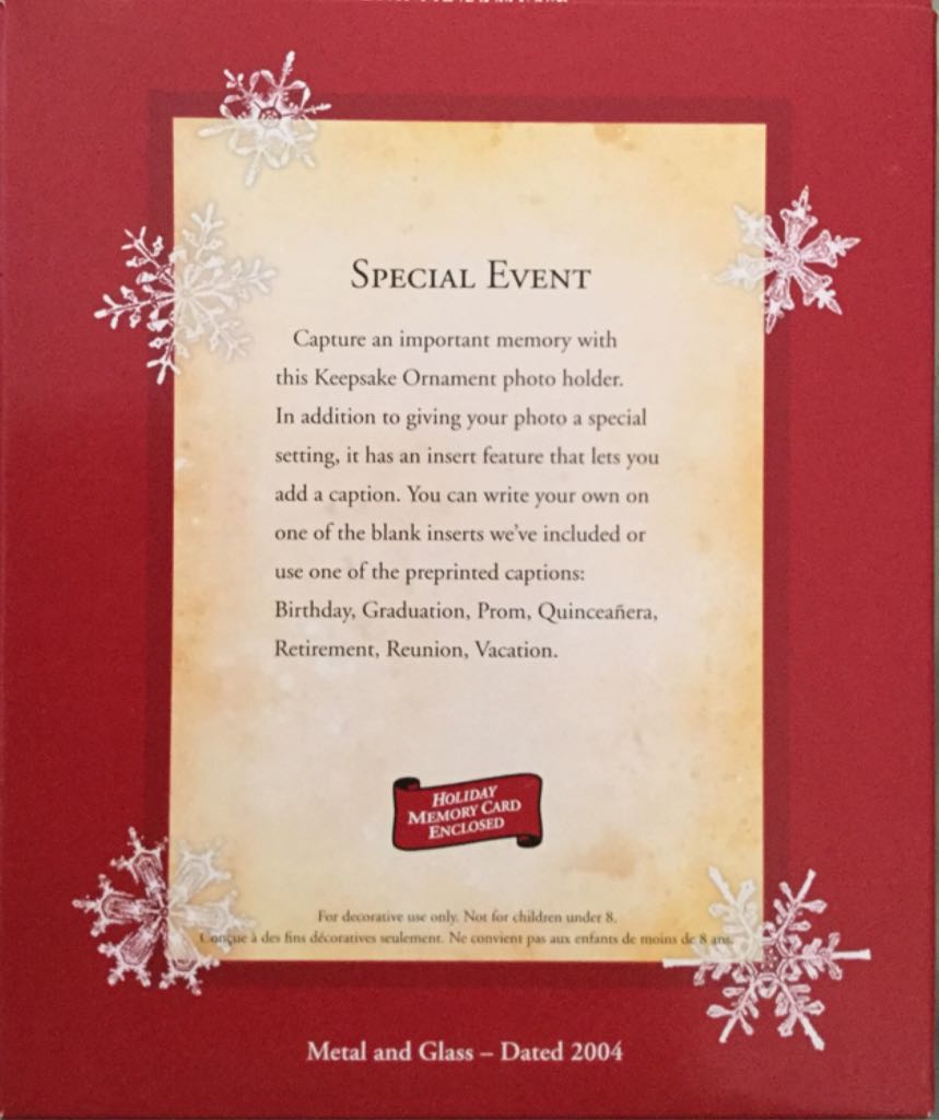 Special Event  ornament collectible [Barcode 015012809596] - Main Image 2