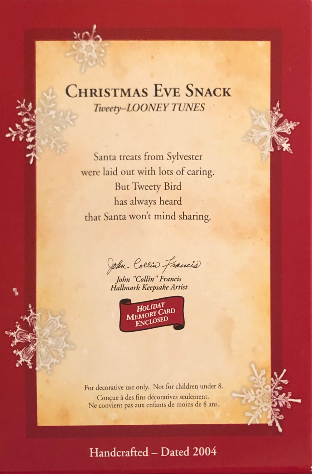 Christmas Eve Snack - Looney Tunes (Looney Tunes) ornament collectible [Barcode 015012809961] - Main Image 2