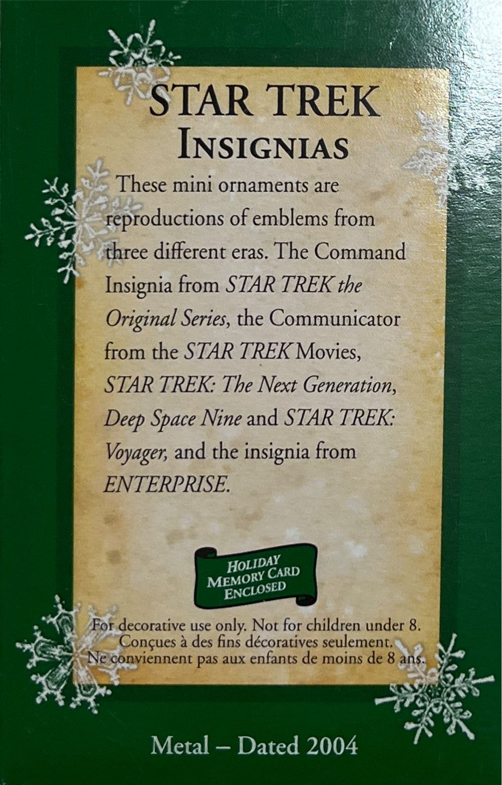 Star Trek:  Insignias - Star Trek (Sci-Fi) ornament collectible [Barcode 015012810080] - Main Image 2