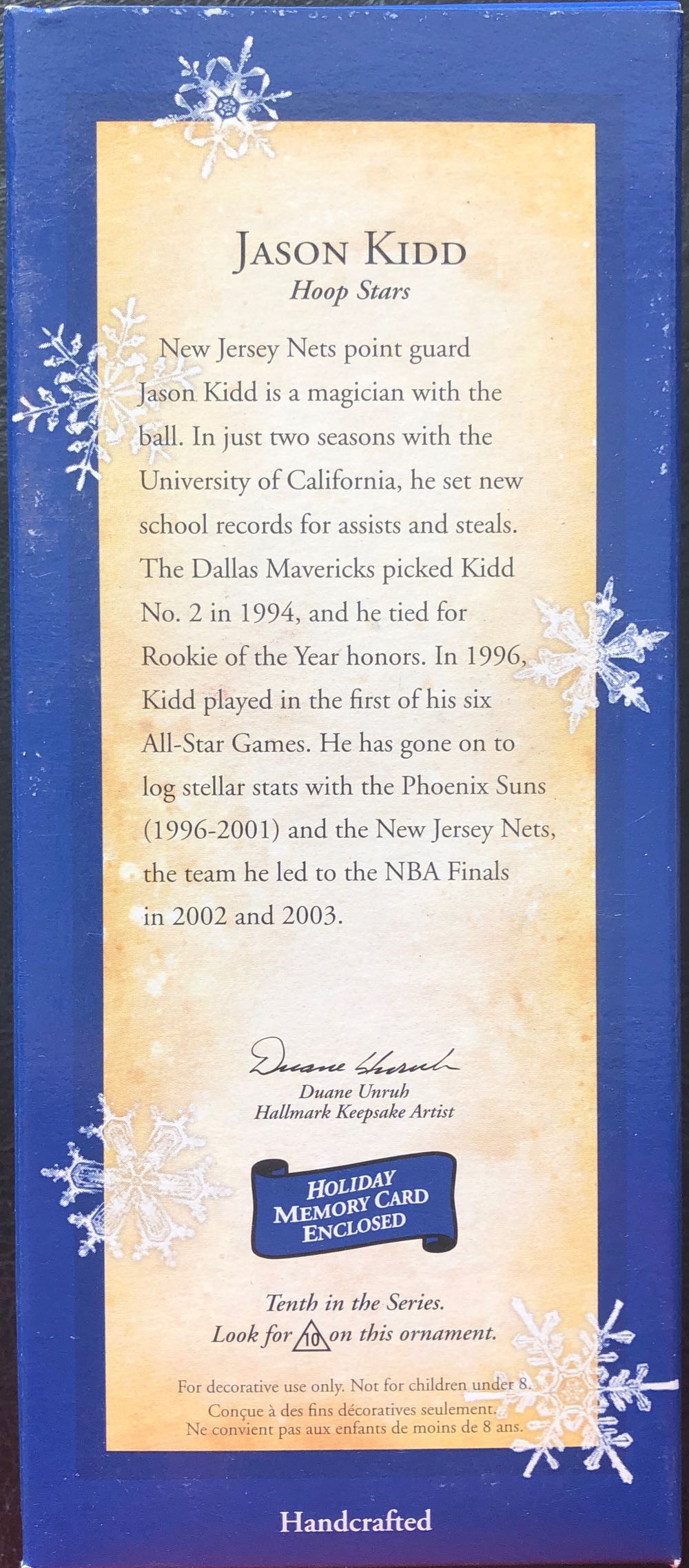 Jason Kidd - Hoop Stars (Basketball) ornament collectible [Barcode 015012810233] - Main Image 2