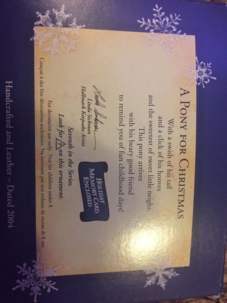 A Pony For Christmas #7 (2004) - A Pony For Christmas (Ponies) ornament collectible [Barcode 015012812626] - Main Image 2