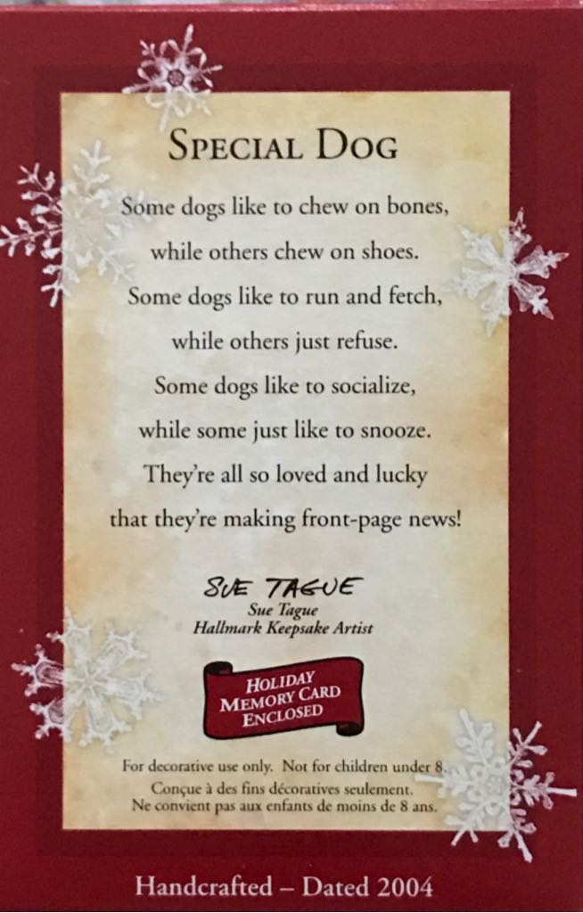 Special Dog  (Dogs) ornament collectible [Barcode 015012813760] - Main Image 2