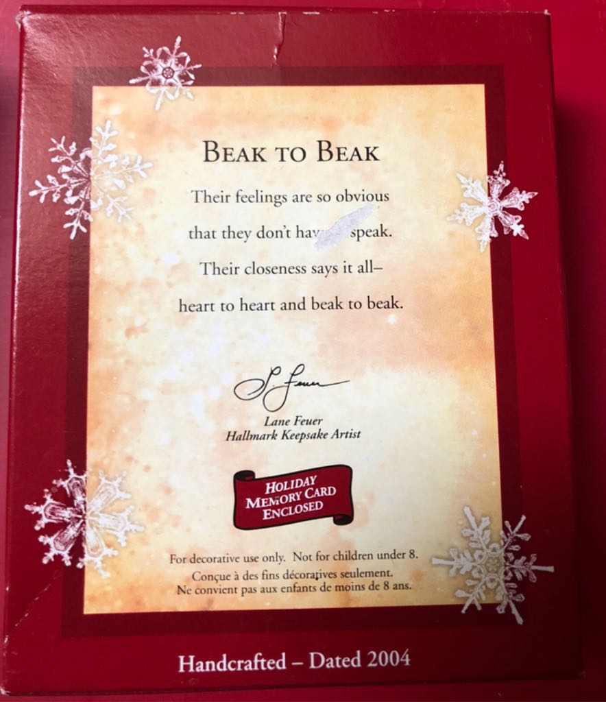 Beak To Beak - Hallmark Keepsake (Couples) ornament collectible [Barcode 015012815153] - Main Image 2