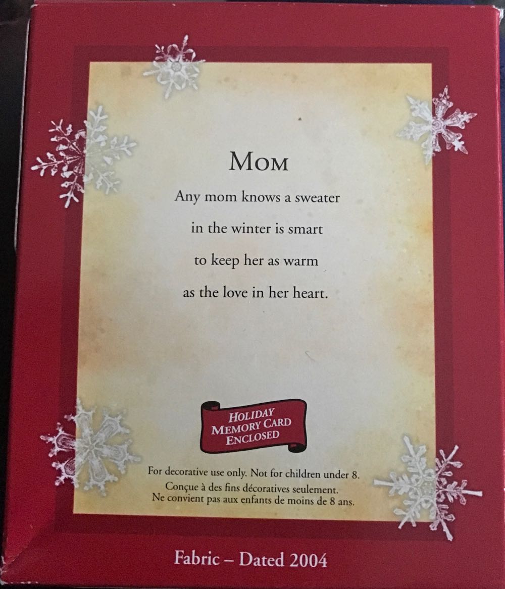 Mom Sweater - Mom And Dad (Keepsake Ornament) ornament collectible [Barcode 015012815412] - Main Image 4