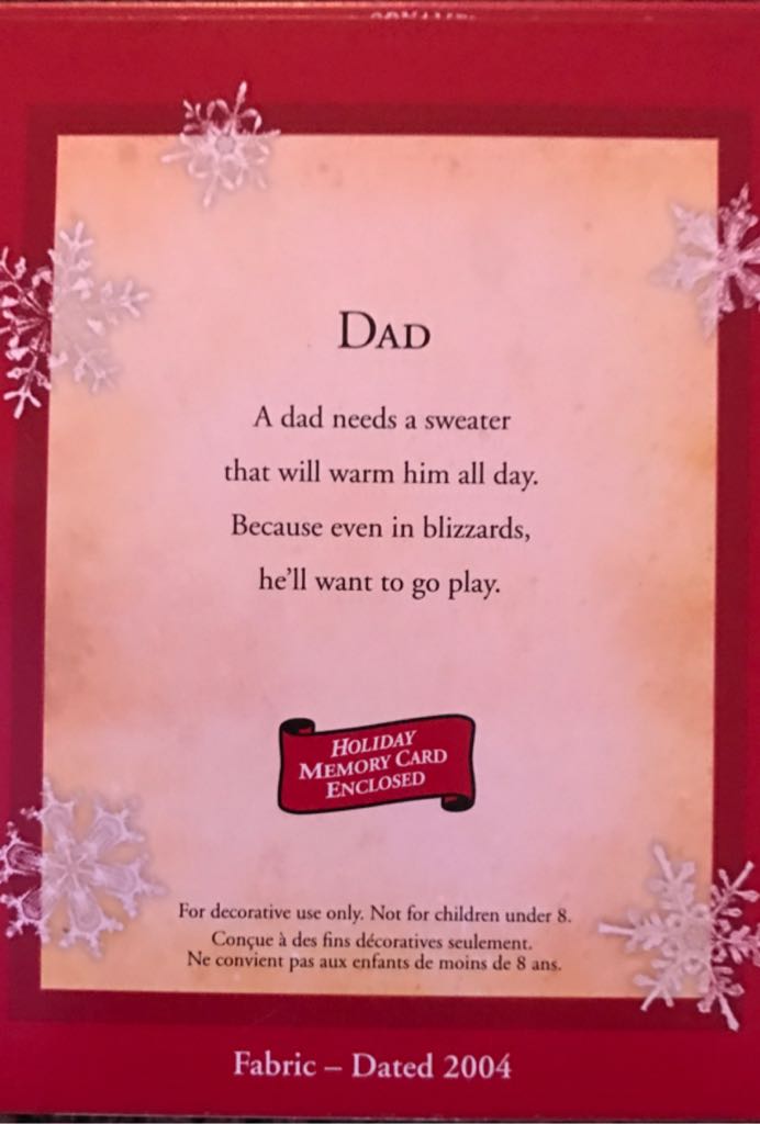 Dad Sweater - Mom And Dad (Dad) ornament collectible [Barcode 015012815429] - Main Image 2