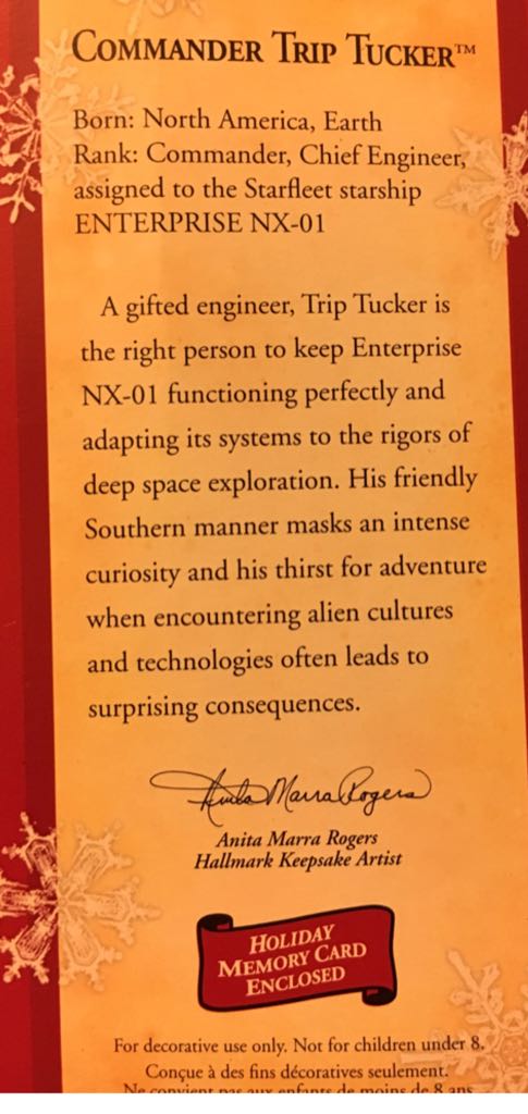 Commander Trip Tucker - Star Trek: Enterprise (Star Trek) ornament collectible [Barcode 015012816020] - Main Image 2