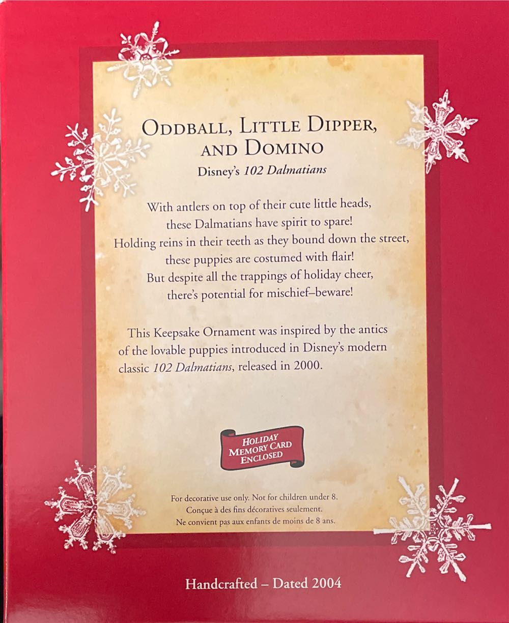 Oddball, Little Dipper, And Domino - Disney 102 Dalmations (Dogs) ornament collectible [Barcode 015012825053] - Main Image 3