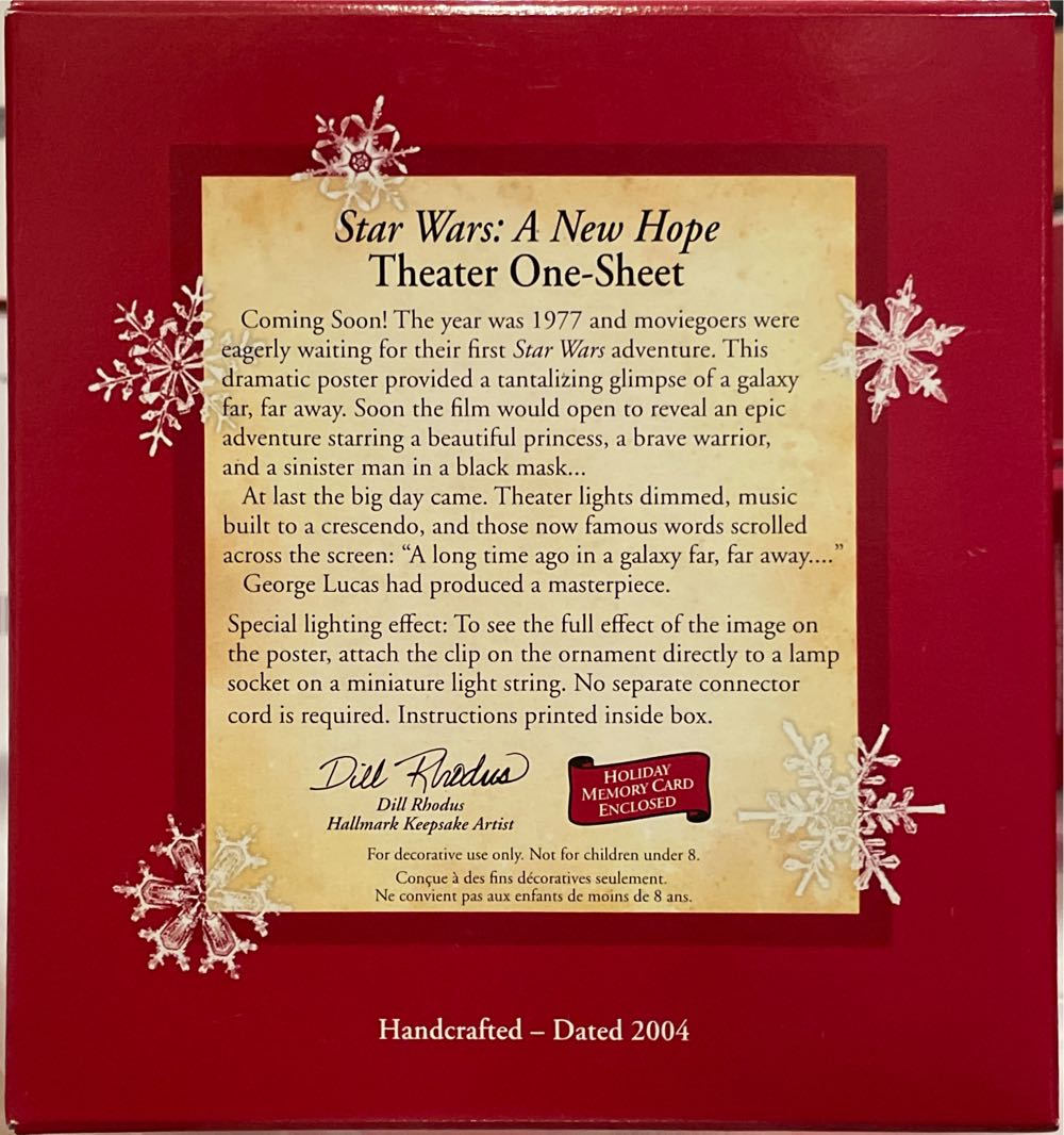 Star Wars A New Hope Theater One-Sheet - Star Wars (Star Wars) ornament collectible [Barcode 015012826654] - Main Image 2