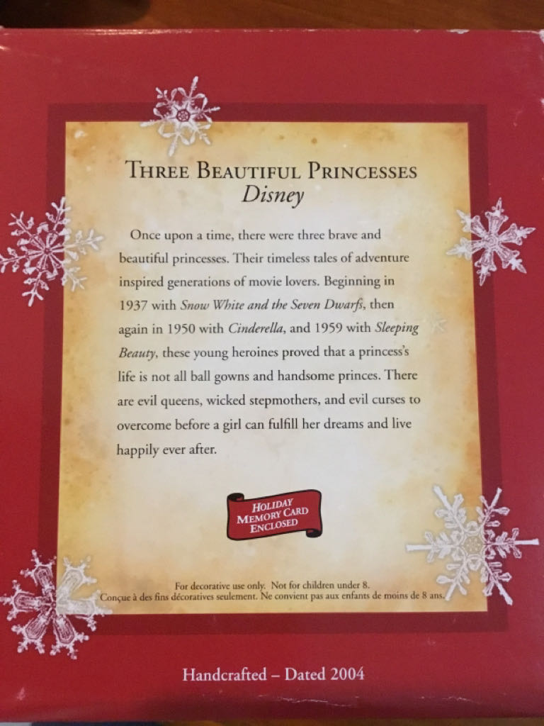 Three Beautiful Princesses - Disney Princesses (Disney) ornament collectible [Barcode 015012829501] - Main Image 2