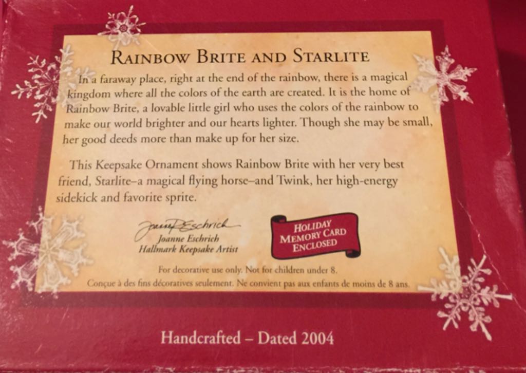 Rainbow Brite And Starlite - Rainbow Brite (Movies & TV) ornament collectible [Barcode 015012830828] - Main Image 2