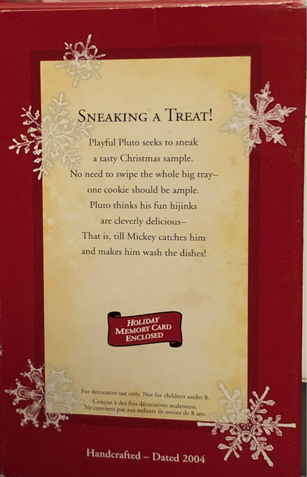 Sneaking A Treat! - Hallmark Keepsake (Mickey & Friends) ornament collectible [Barcode 015012830866] - Main Image 2