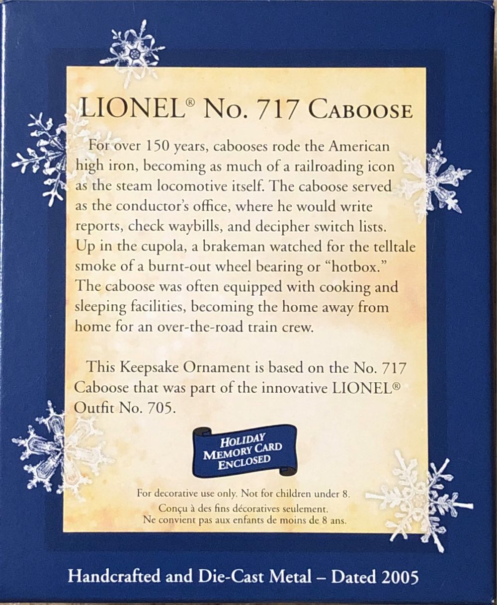 LIONEL No. 717 Caboose - Lionel Trains (Trains) ornament collectible [Barcode 015012838565] - Main Image 2